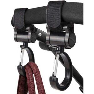 Stroller Hanging Carabiners X 2 Heart Cutout Detail Black